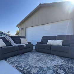 Living Spaces Gray Recliner Couches