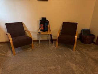 Two side chairs and table