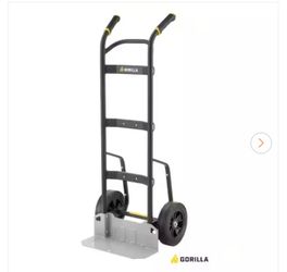 1,000 lbs. Capacity Steel Hand Truck with Multi-Grip Power Handle, Wide Load Toe Plate Super Duty Axle, Flat Free Tires