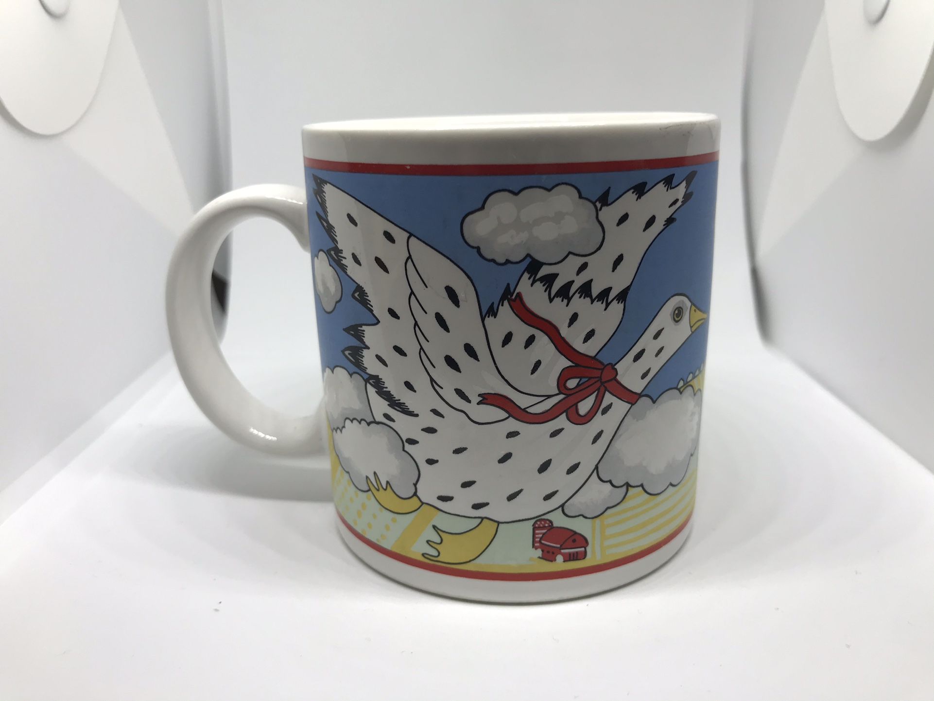 Andrea West Sigma Tastesetter Ceramic Coffee Tea Cup Collection Goose flying Over Farm
