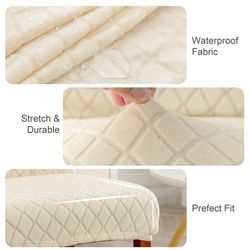 SearchI Dining Room Chair Covers Set of 6, Stretch Jacquard Parsons Chair Slipcovers Super Fit Removable Washable Kitchen Chair Protector Cover for Di
