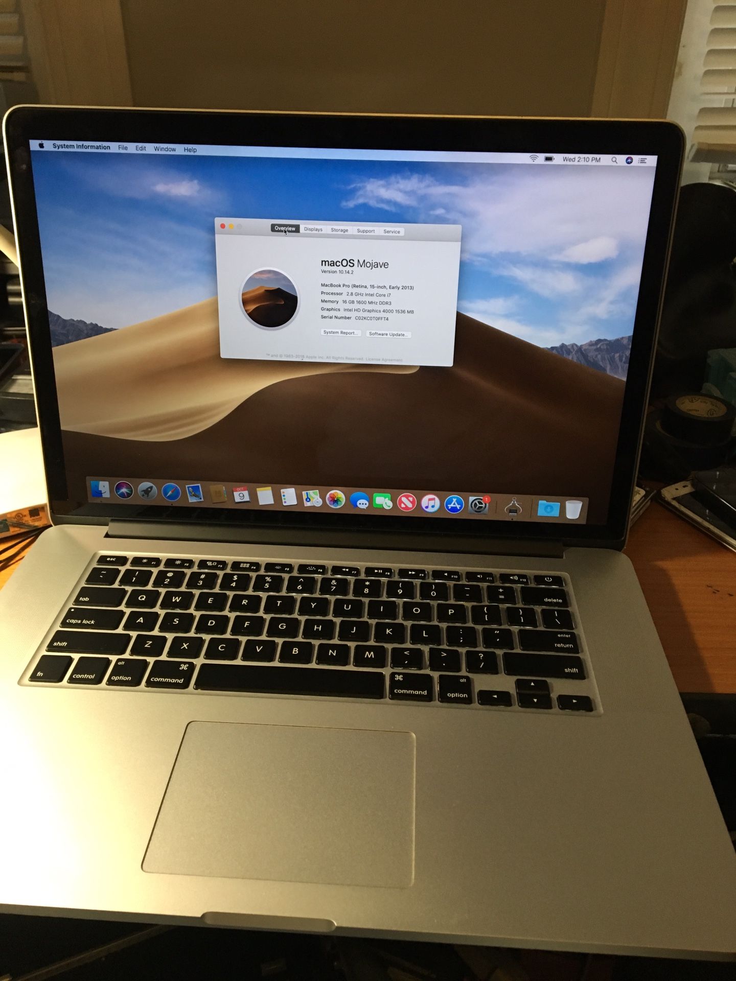 15 inches MacBook Pro retina i7 Processor 2014