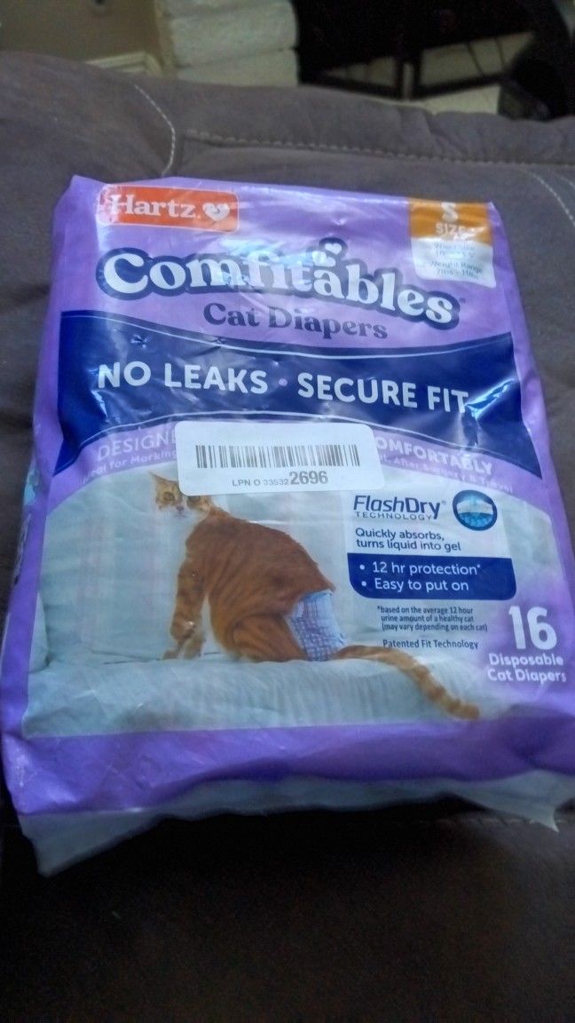 New Hartz Comfitables Cat Diapers Size S