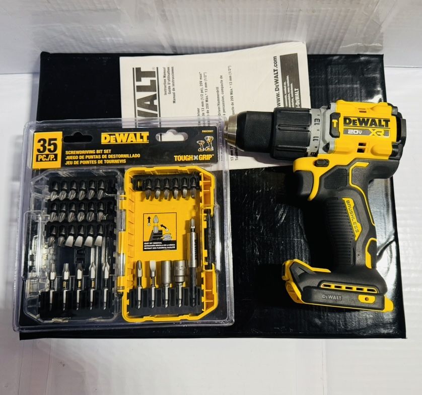 20V XR Brushless Cordless 1/2 in. Hammer Drill and 35pcs screw driving bit set
