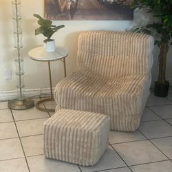 Memory Foam Bean Bag Chairs with Thickened Non-Slip Corduroy Cover,Lazy Floor Sofa, CAMEL