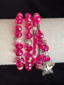 Pink Crystal beaded bracelet