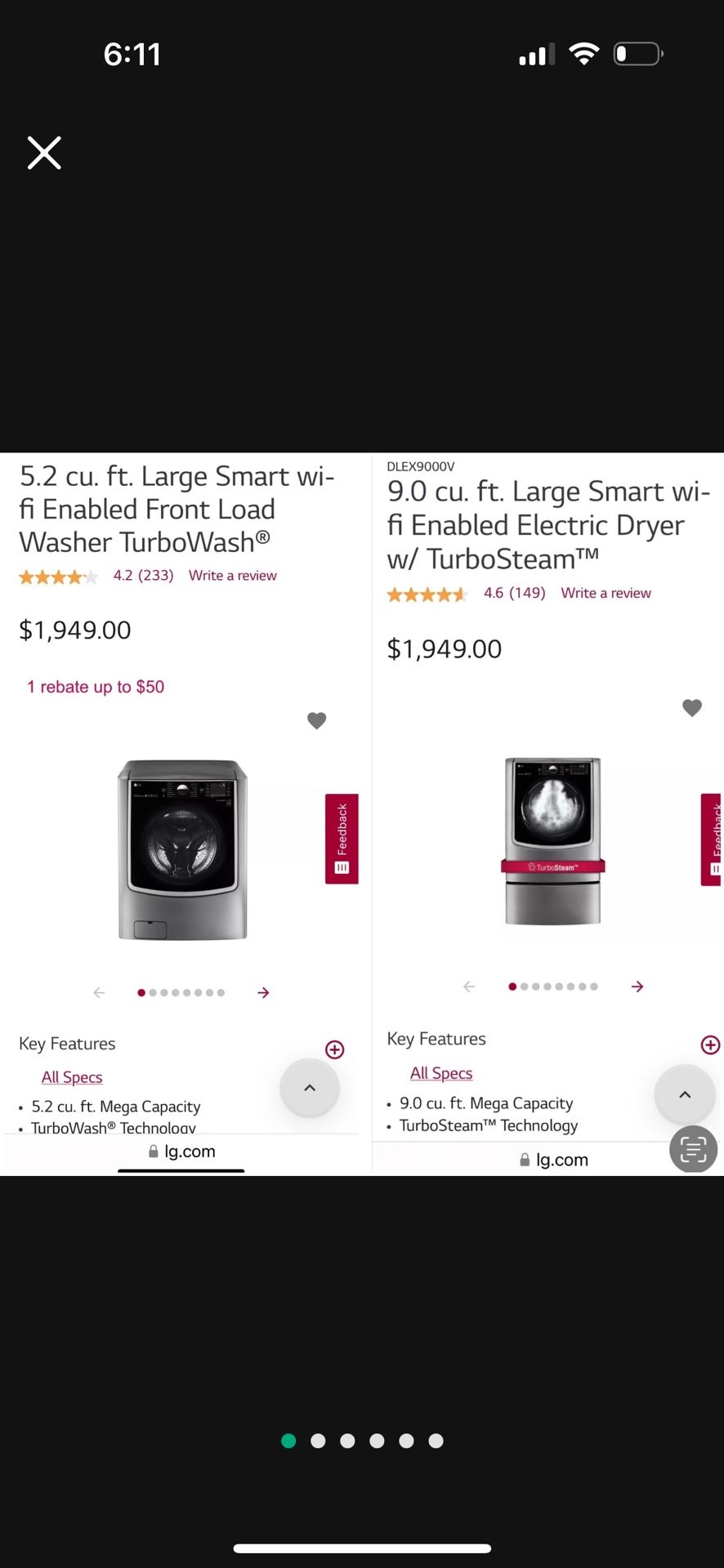 LG Washer & Dryer Like New!