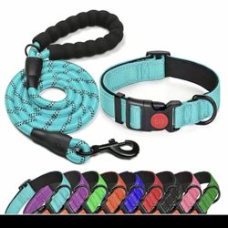 Dog Collar And Leash Reflective Colors Available  