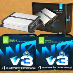 JL Audio W0v3 Series Bass Speakers 12" Subwoofers JD500/1 Amplifier Bass 1200 Watts Package 🚨 Payment Options Available 🚨 No Credit Needed 🚨 
