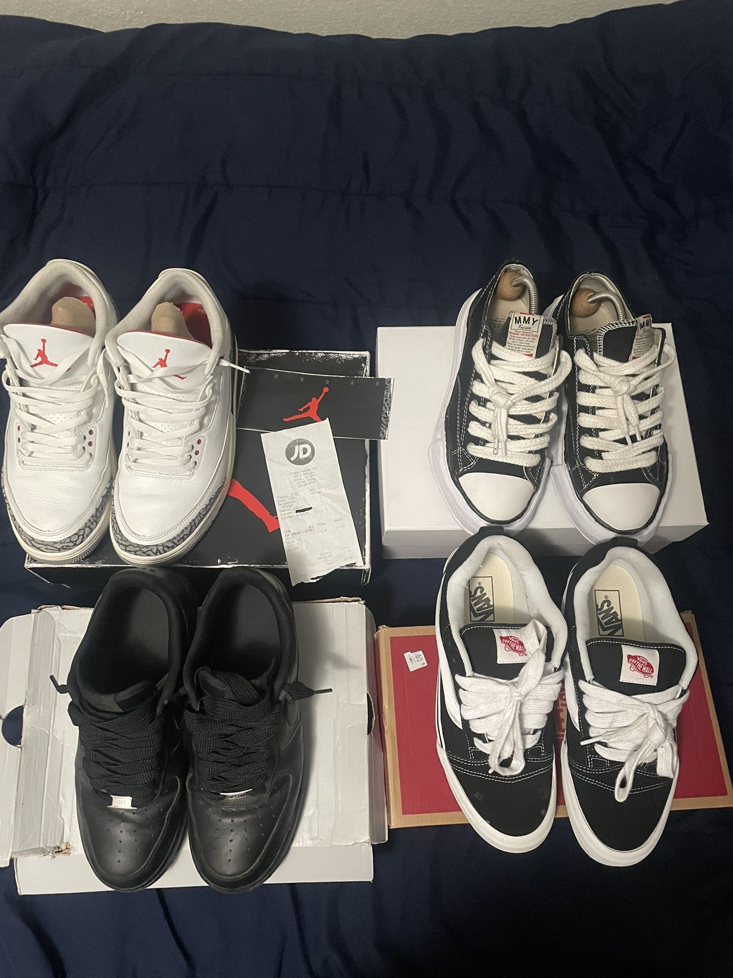 Jordan 3,Mason Miharas,Black & White Af1,Vans