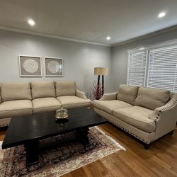 Raymour & Flanigan Sofa & Loveseat Set – Mint Condition 