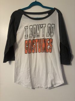 Lol Vintage I Don’t Do Costumes Baseball 3/4 Sleeve T-shirt Halloween Juniors XL