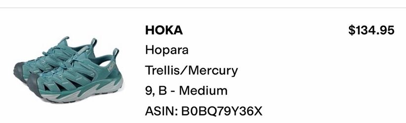 HOKA Hopara Women’s Size 9 Trellis/Mercury Hiking Water Sandals – Worn Twice