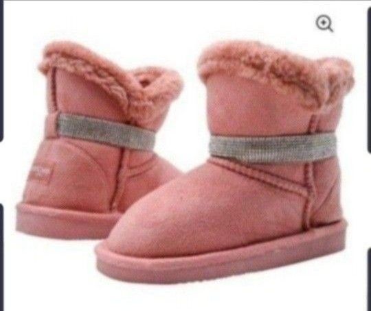New Little Girl Bebe Winter Boots Sequined Sequin Bling Boots Blush Pink Booties Shoes Size 1 Botas Rosa De Nina Nuevas Zapatos