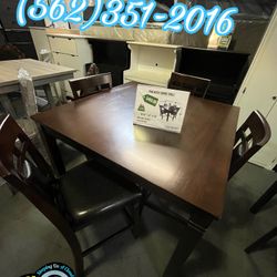 Four Chair Dining Table Brown With Sillas 