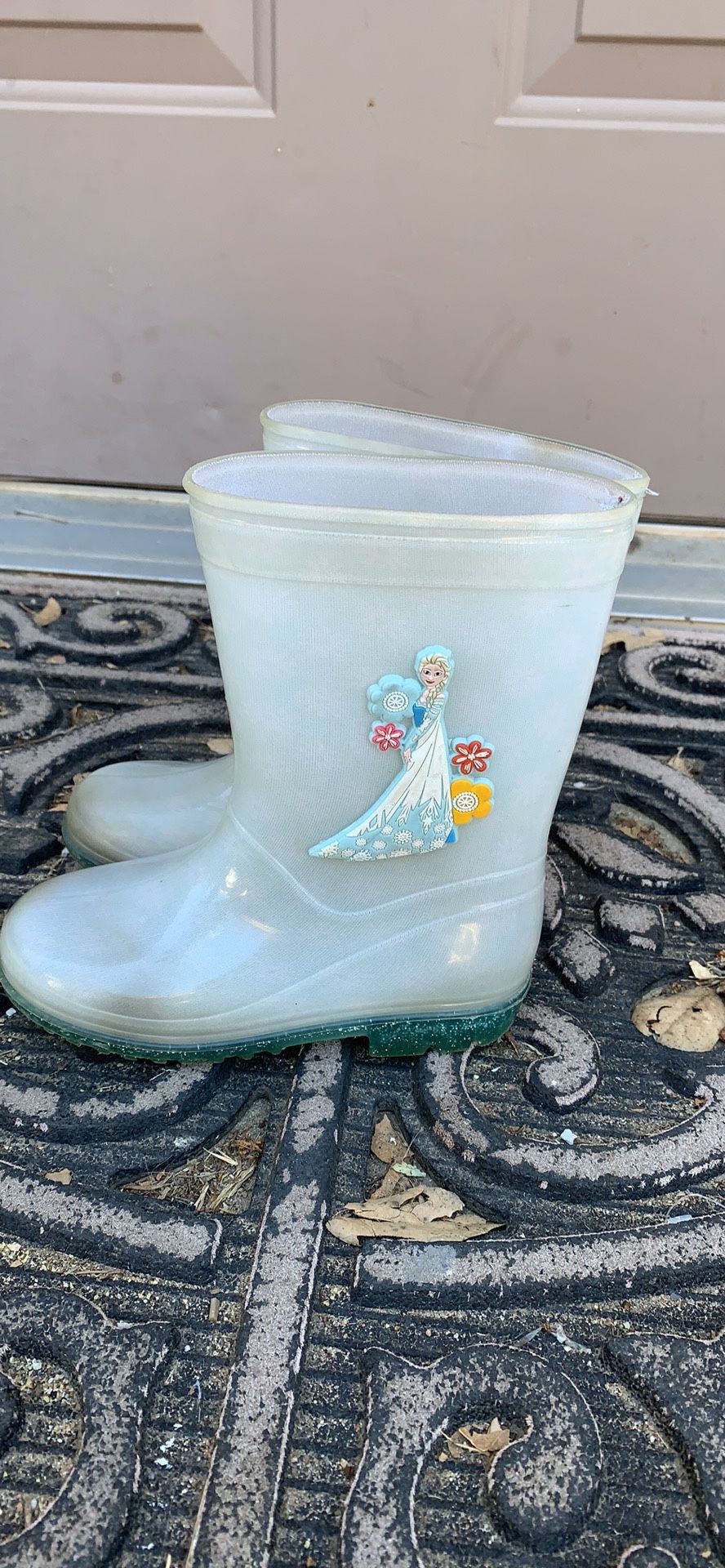 Disney Frozen Elsa Anna Clear Girls Toddlers Rain boots size 10
