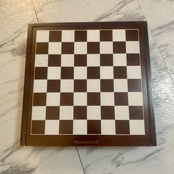 Board Game Set in a Distinctive Wood Cabinet