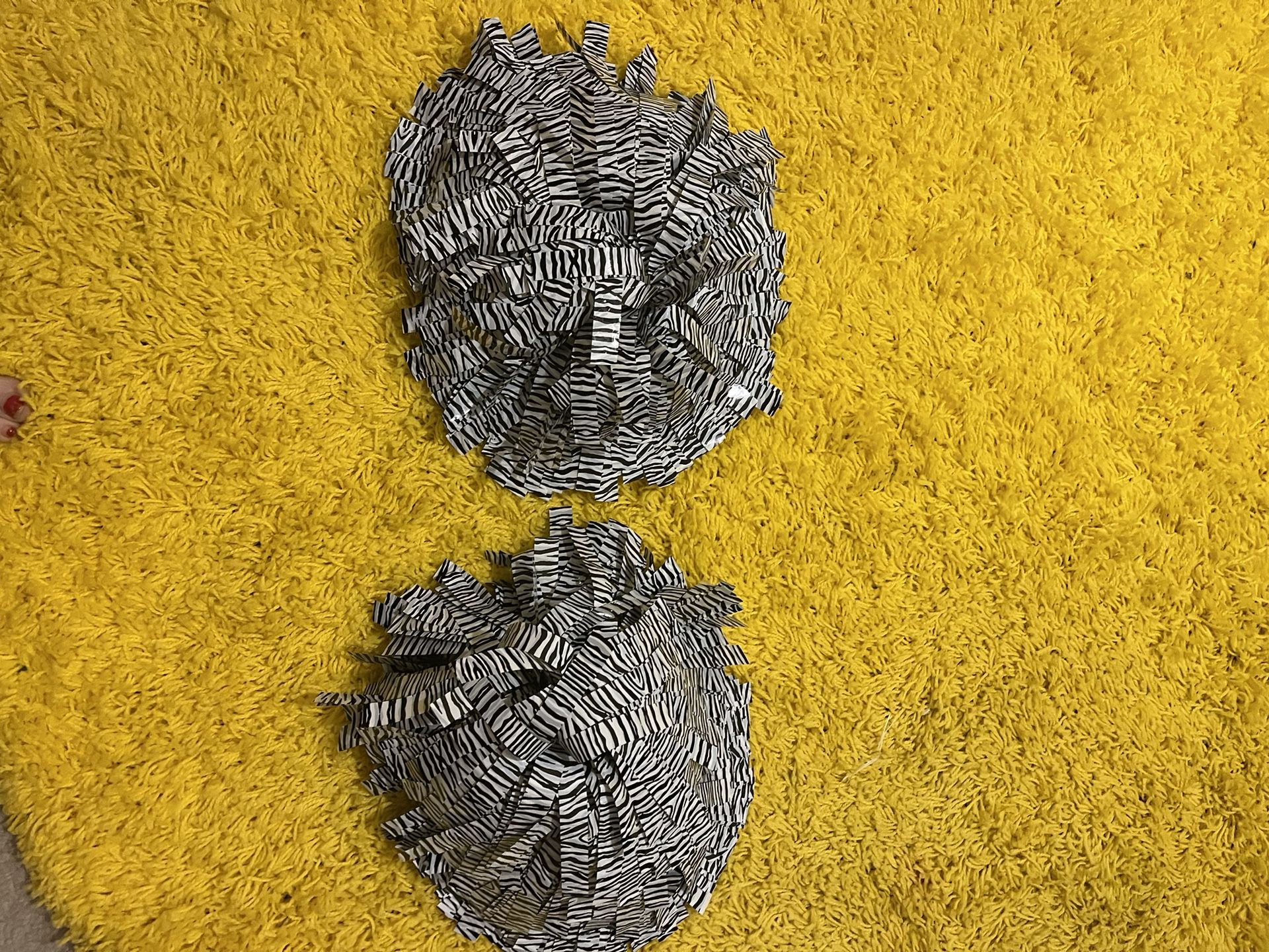 Zebra Print Pom Poms