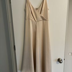 Satin beige dress