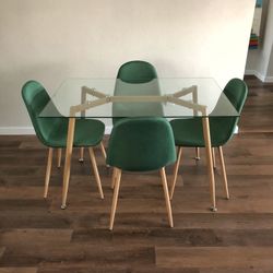 Velvet Green Dining Set