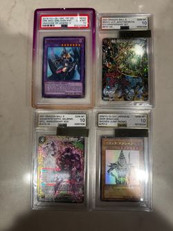 Dragonball and Yu Gi Oh PSA and beckett Graded Slabs