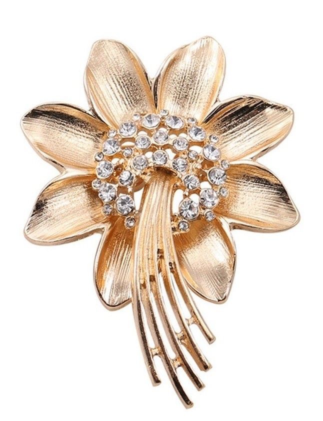 New Classic Unique Exquisite Enamel Brooch Pin Jewelry - Golden Fountain Flower