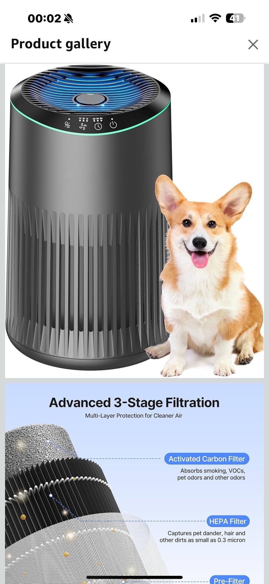 New. Air Purifiers for Bedroom Home, Air Purifier for Smoke Odors with Fragrance Sponge, Small Air P