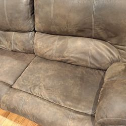 Brown Couches Manual Recliner 