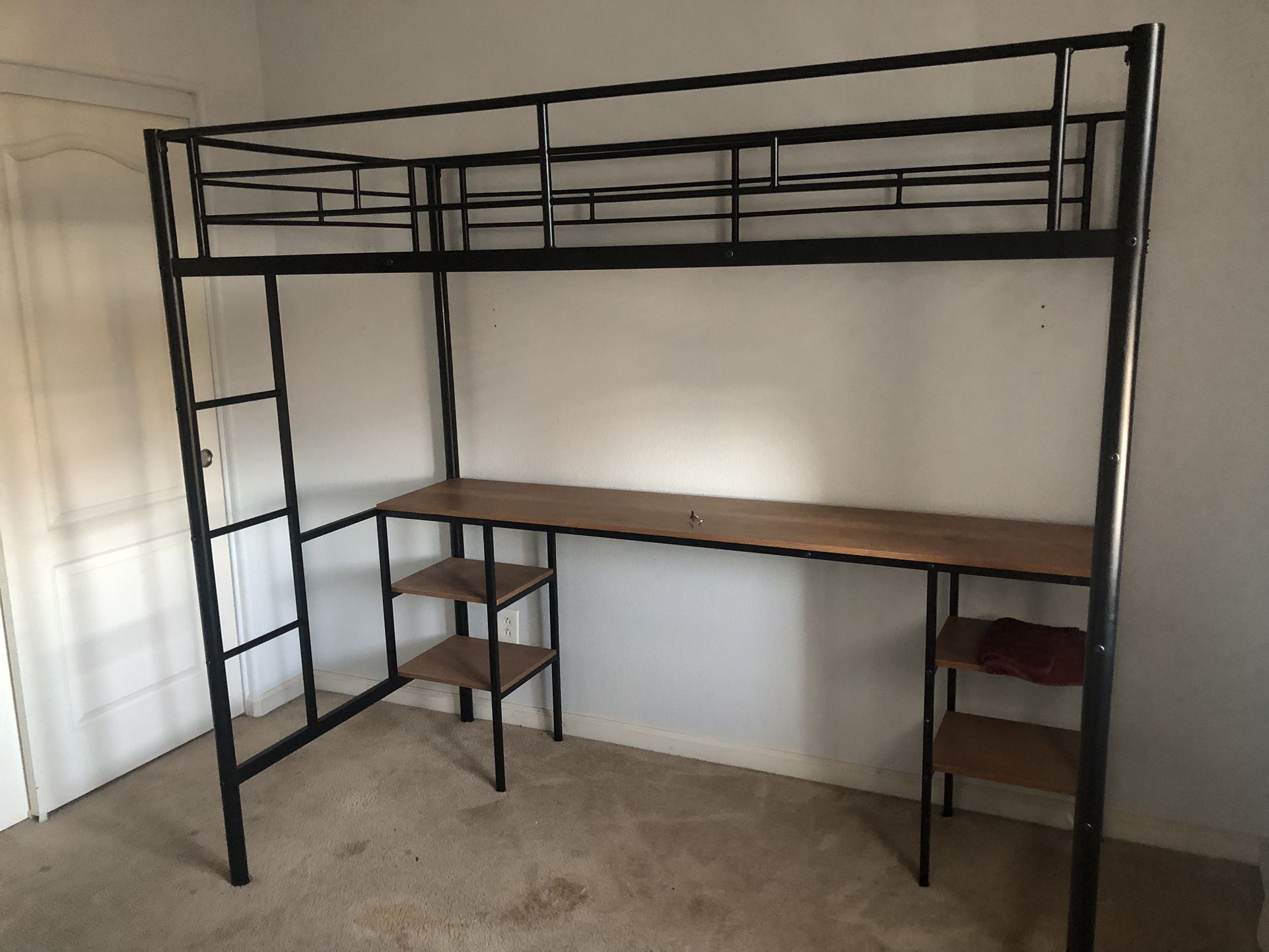 Twin Metal Bed With Desk