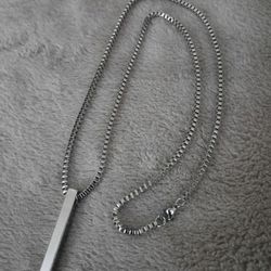 21.5"in Stainless Steel Chain & Bar Pendant 
