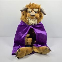 Disney Store The Beauty And Beast Plush 14" Stuffed Animal With Cape Cloak