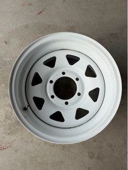 15x8 Trailer Wheel 6 lug on 5.5 Bolt Pattern White Spoke Trailer Rim