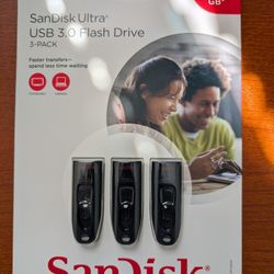 SanDisk Ultra USB 3.0 Flash Drive 3-Pack