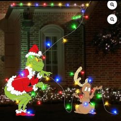 GRINCH and MAX STEALING LIGHTS - HOW THE GRINCH STOLE CHRISTMAS Dr. Suess LAWN ART ~ YARD DECOR