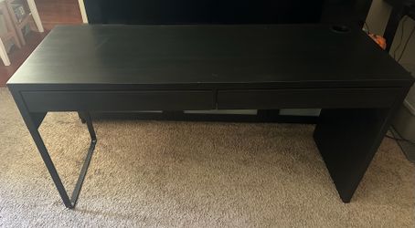 IKEA Micke Black/Brown Desk with Drawers