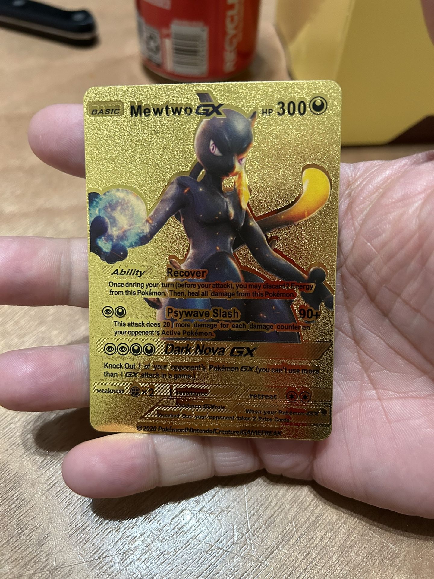 2020 Pokémon Mewtwo GX hp 300 Gold Card (RARE
