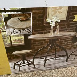 new industrial 3 piece dining set
