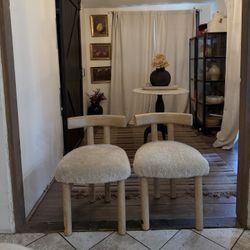  CB2  Perle Shearling  Dining Chairs  (Set Of 2)$600