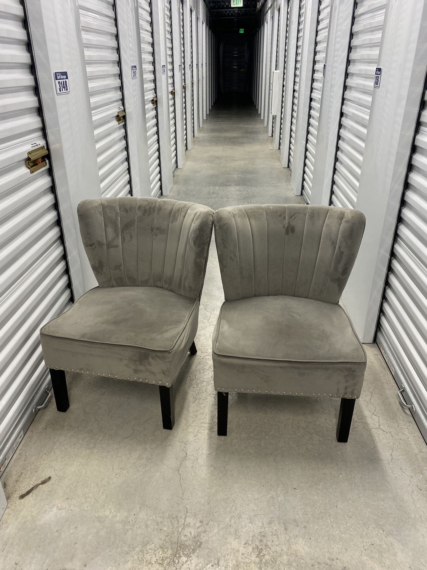 2 Gray Chairs Soft *a Bit Used* 