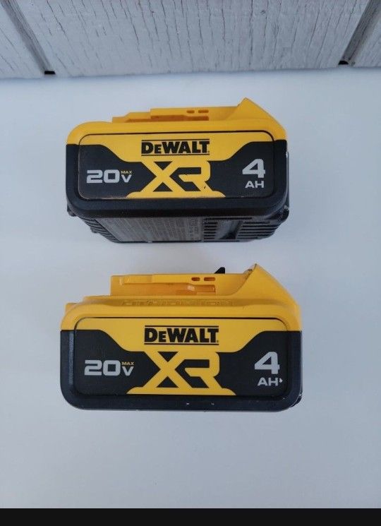 2...DEWALT 20V XR 4AH BATTERYS LIKE NEW