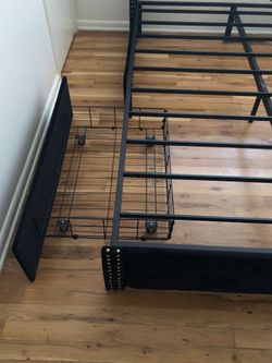 Full Size Bed with Upholstered Headboard