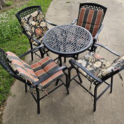 Wrought Iron Bar Height Outdoor Table