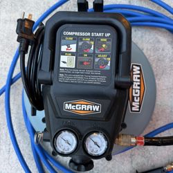Air Compressor With Hose And Gauge 