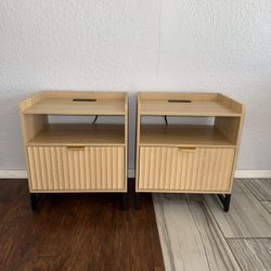 BRAND NEW!!! Beige Fluted Nightstands