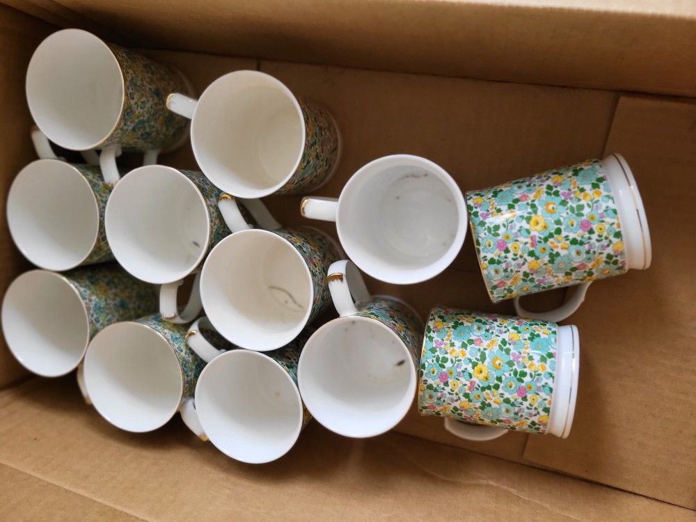 12 Cute Tea  Cups , Floral  Coffee Cups, For Tea Party