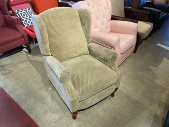 Neutral Upholstered Wingback Reclining Chair