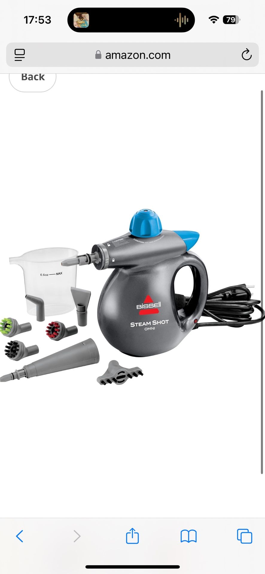 Bissell Steamshot Handheld Steamer + Accessories