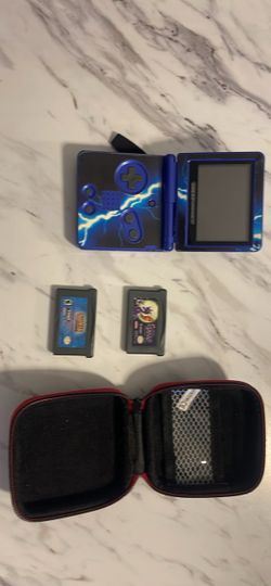 Game Boy Advance SP with Games and Case