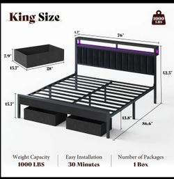 Black King Size Bed Frame – Modern & Elegant Design