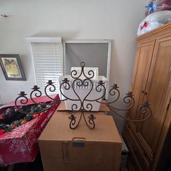 Large Wrought Iron Candelabra Candle Holder